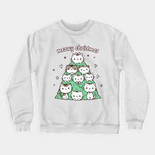 Christmas tree with kittens - meowy christmas Crewneck Sweatshirt